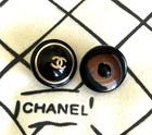 Chanel Vintage Gold Metal Button Black 22 Mm  set Of 2 