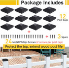 4x4 Post Caps Black actual 3 5  X 3 5    12 Pack Fence Post Caps With 24 Screws