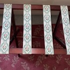 Vintage Scheibe Wooden Folding Luggage Suitcase Rack stand Tapestry Straps