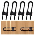 4 Pack Adjustable U-shaped Sliding Cabinet Locks - Child Safety Lock Clips For H