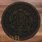 1853 Braided Hair Large Cent Vf   Nice Toning  b101