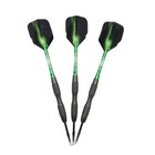 Professional Steel Tip Darts 20g Tungsten Barrel Green Aluminum Shafts 3pcs Set