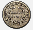 Share 1840 Seated Liberty Half Dime  Choice Au   