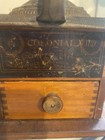 Antique Primitive Colonial No  1707 Cast Iron   Wood Coffee Grinder Mill