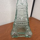 Vintage Mid Century Green Glass Eiffel Tower Bottle Decanter Barware France 13 5