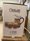 Carlos By Carlos Santana Ceramic Sangria Pitcher And 4 Cups  New In Box