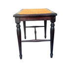 Antique Pre-1930 American Carved Wood Cane Seat Bench Piano Hall Seat Vintage