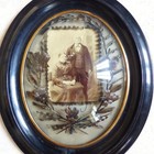 Very Large Antique French 19th Century Sentimental Mourning Hair Art 1880 s