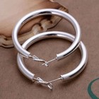 925 Sterling Silver Earrings Fashion Pretty Nice  Women Party 5cm Round Jewelry