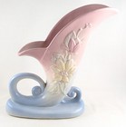 Hull Art  19 Magnolia Cornucopia Vase  Pink Blue Cream