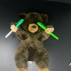 Vintage Childs Playmate Brown Teddy Bear Plush Stuffed Animal Movable Thumbs 