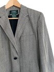 Vtg Ralph Lauren Black Cream Herringbone Silk Wool Linen Blazer Jacket 10