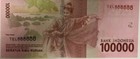 50pcs X 100000 Indonesian Rupiah Circulated Banknotes  5 Million Idr Bills Total