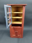 Dollhouse Miniature Artist Signed Country Primitive Painted Corner Cabinet 1 12