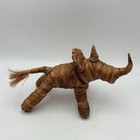 Handmade Palm Leaf Rhinoceros Sculpture African Folk Art Rhino Figure 12    Safari