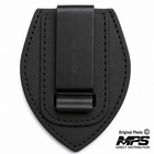 Perfect Fit Universal Leather Teardrop Badge Holder Belt Clip     Made In Usa