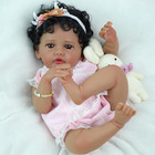 Reborn Baby Dolls Black Girl - 20 Inch African American Realistic Newborn Girl D