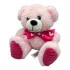 Dan Dee Pink Bear Plush Stuffed Animal Toy With Hearts Ribbon Love Valentine 7   