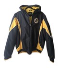 G-iii Boston Bruins Nhl Jacket Mens L Black Yellow Hooded Quilted Lined Full Zip