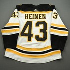 2019-20 Danton Heinen  Boston Bruins Game Used Worn Nhl Hockey Jersey