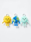 Kaws X Uniqlo Universe Earth Moon Sun Keychain Charm Complete Set Of 3 New