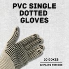 Cotton polyester Blend Pvc Dot Knit Gloves For Men Single-sided  240 Pairs Large