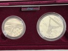 1992 U s  Mint Proof Olympic 2 Coin Set - Silver Dollar   Clad Half W box   Coa