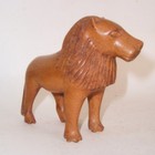 Old Lion Hand Carved Solid Wood Art Sculpture Statue Figurine Vintage Antique Vg