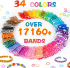 17160  Loom Rubber Bands Refill Kit In 34 Color With 600 Clips 6 Hooks 1 Instruc
