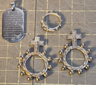 3 Vintage Lot Catholic Religious Rosary Ring Finger Crucifix Jesus Cross C