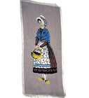 Completed Needlepoint   Petit Point - Woman In Tradional Breton Costume -  7x16 