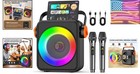 Karaoke Machine With 2 Microphones  Portable Bluetooth 5 3 Karaoke Speaker Fo   