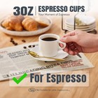 Porcelain Stackable Espresso Cups With Saucers Spoons And Metal Stand 3 Ounce Sm