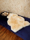 Champagne Sheepskin Rug 2x3   ft Genuine Fluffy Lambskin Natural D  cor Soft Fur
