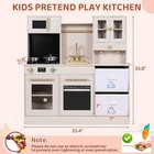 Kids Cooking Pretend Kitchen Playset Wooden Play Kitchen Toys Toddler Role Gifts