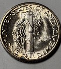 1945 D Mercury Dime - Gem Bu   Fb Toned - 90  Silver Winged Liberty 10c