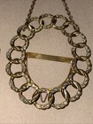 Antique Pair Of Victorian Brass Chain Link Wall Hanging Photo Frames Oval Rare