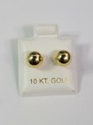 10k Yellow Gold Screw Back Earrings Studs Round Ball 6 5mm Women Kids