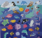 Daiso Sea Creature Sticker Sheet Made In Japan Fish Jellyfish Octopus Penguin
