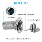 Stainless Steel Boat Fuel Deck Filler With Keyless Cap For Marine 1-1 2   38mm 