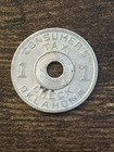 Depression Era Oklahoma 1 Mill Consumer   s Tax Check Sales Tax Token Coin Tb9502 