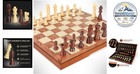 Wooden Chess Set Rosewood Texture 15 In Foldable Board Staunton Pieces Travel