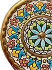 Vtg Cearco 4 5    Plate Decorative Hand Painted Enamels   24k Gold W hanger  Spain