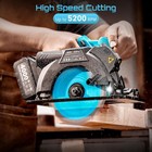 Seesii 21v Cordless 6-1 2 In Circular Saw Kit 2x4 0 Ah Battery   Charger W laser