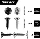 100 Pack 3mm Guitar Pickguard Screws Bass Mounting Replacement Screws Black Silv