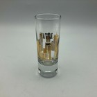 Seattle Space Needle Shot Glass Gold City Scape Travel Souvenir 4  Tall Vintage
