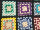 Vintage Granny Square Afghan Throw Quilt Blanket Crochet 52   x 42  Roseanne 
