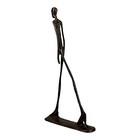 Walking Man Statue Sculpture By Giacometti Real Bronze Replica Vintage
