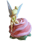 Disney Park Vintage Tinkerbell 12  Rose Figurine Ceramic Pink Cookie Jar Retired
