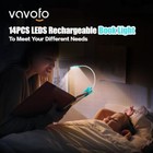 Rechargeable Book Light 14 Leds Eye Care Clip On Amber Reading Light 